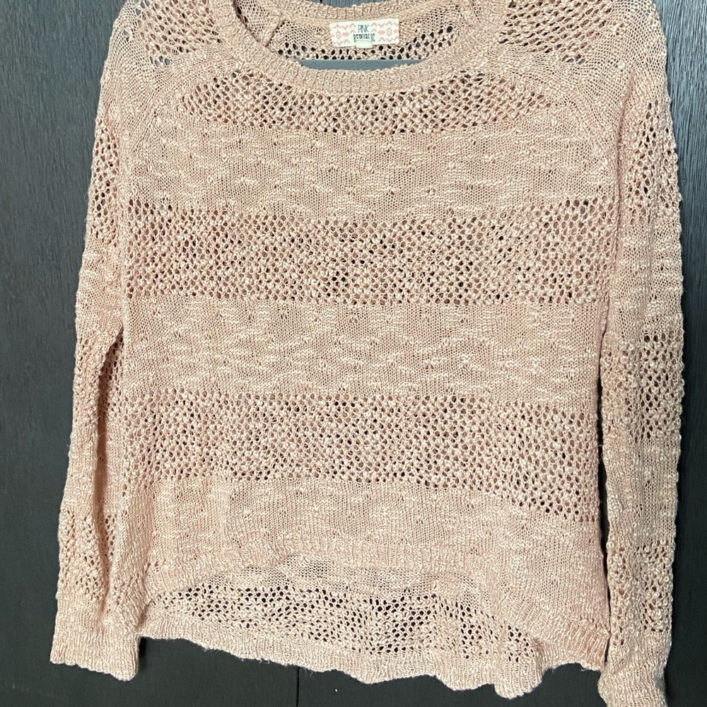 Cream colored stitched long sleeved shirt
